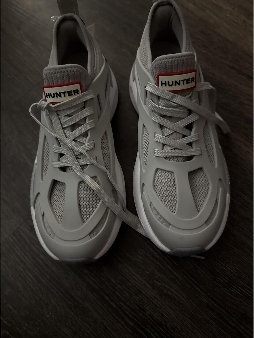 Hunter Gray Mesh Lace-Up Athletic Sneakers